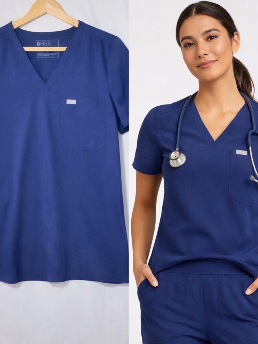 Figs Navy Blue Casma Scrub Top Medium
Healthcare Nurse 3 Pocket